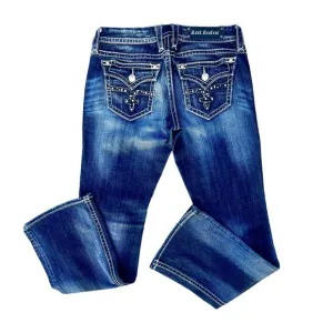 Rock Revival low rise dark bootcut jeans size 27x31.5&quot;