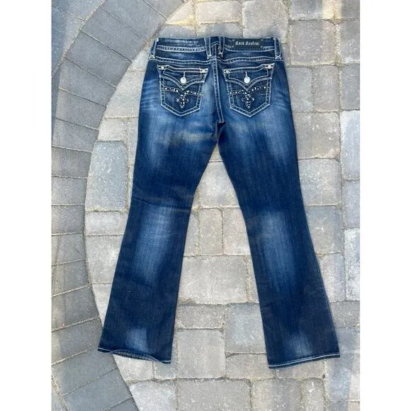 Rock Revival low rise dark bootcut jeans size 27x31.5&quot;