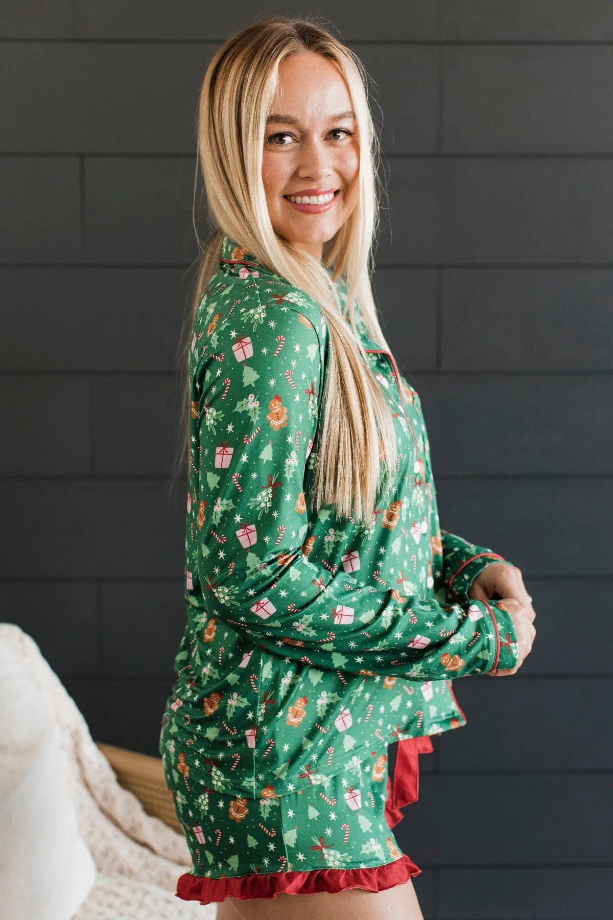 Rockin' Around The Tree Lounge Top- Green