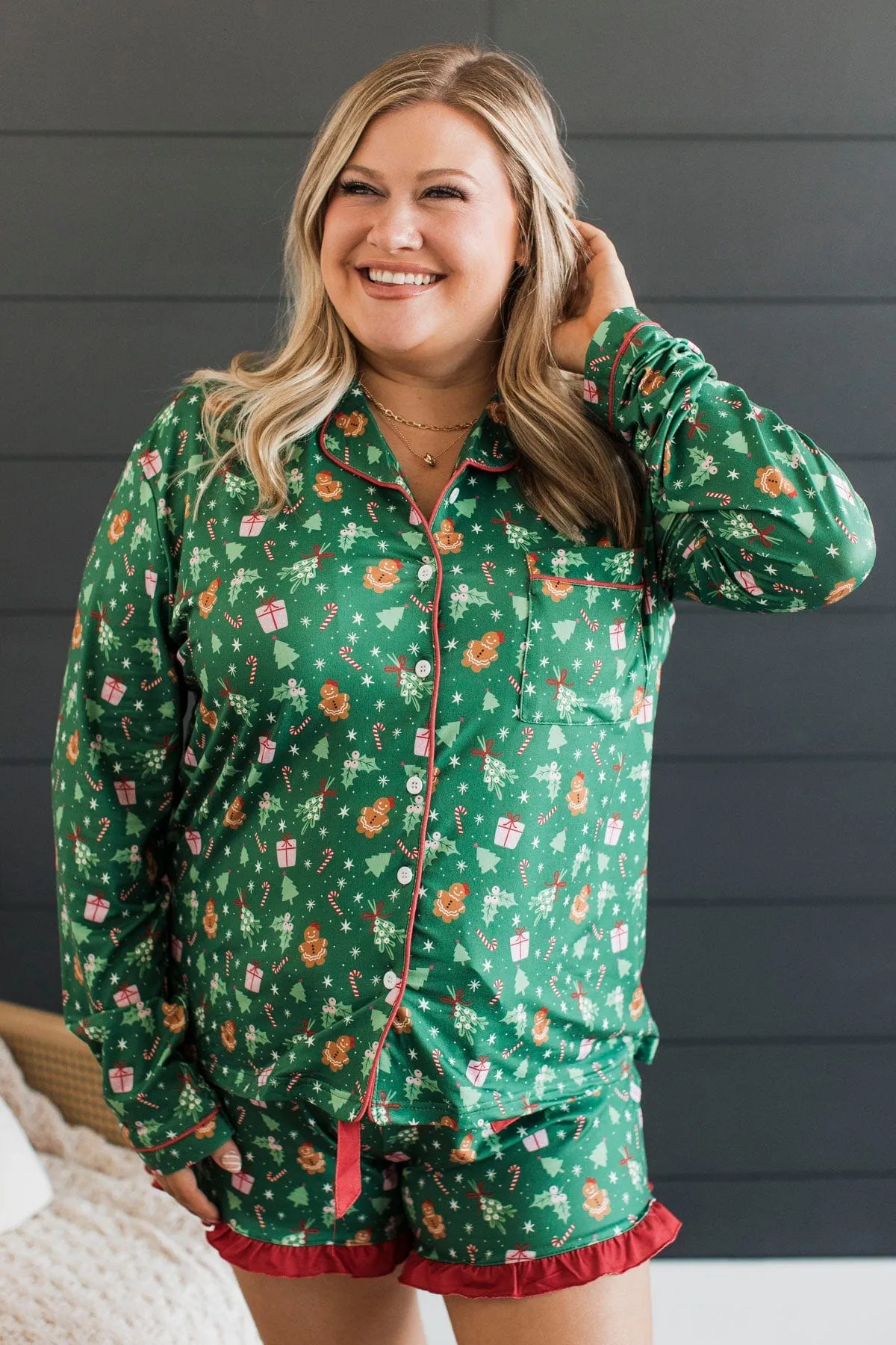 Rockin' Around The Tree Lounge Top- Green