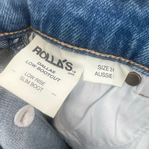 Rolla’s Dallas Low Bootcut Jeans In Karen Blue