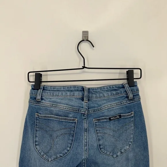 Rolla’s Dallas Low Bootcut Jeans In Karen Blue