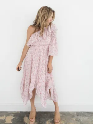 Rose Covered Lenses Midi Dress