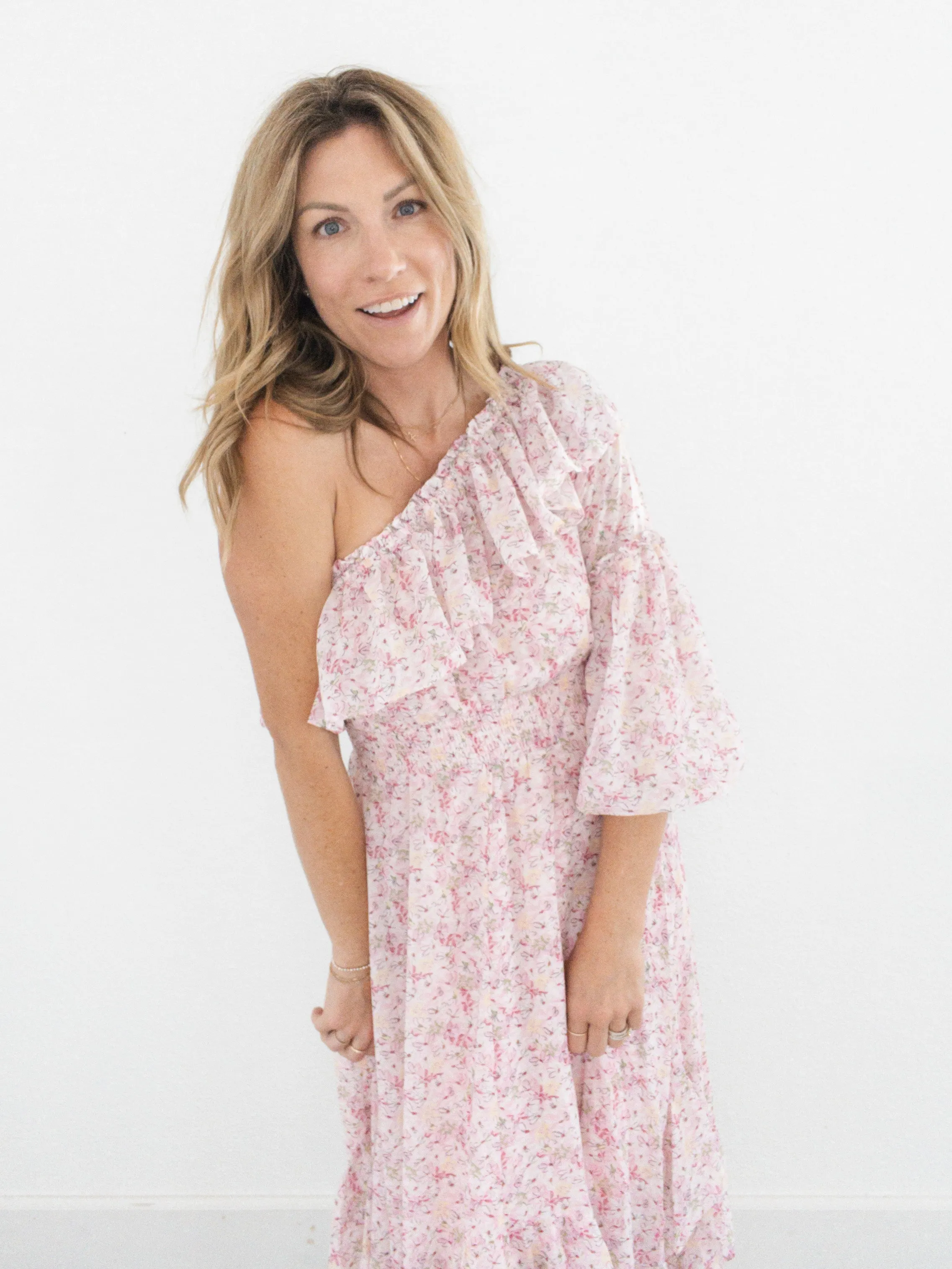 Rose Covered Lenses Midi Dress
