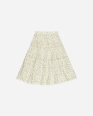 Rylee & Cru Tiered Midi Skirt Lemons