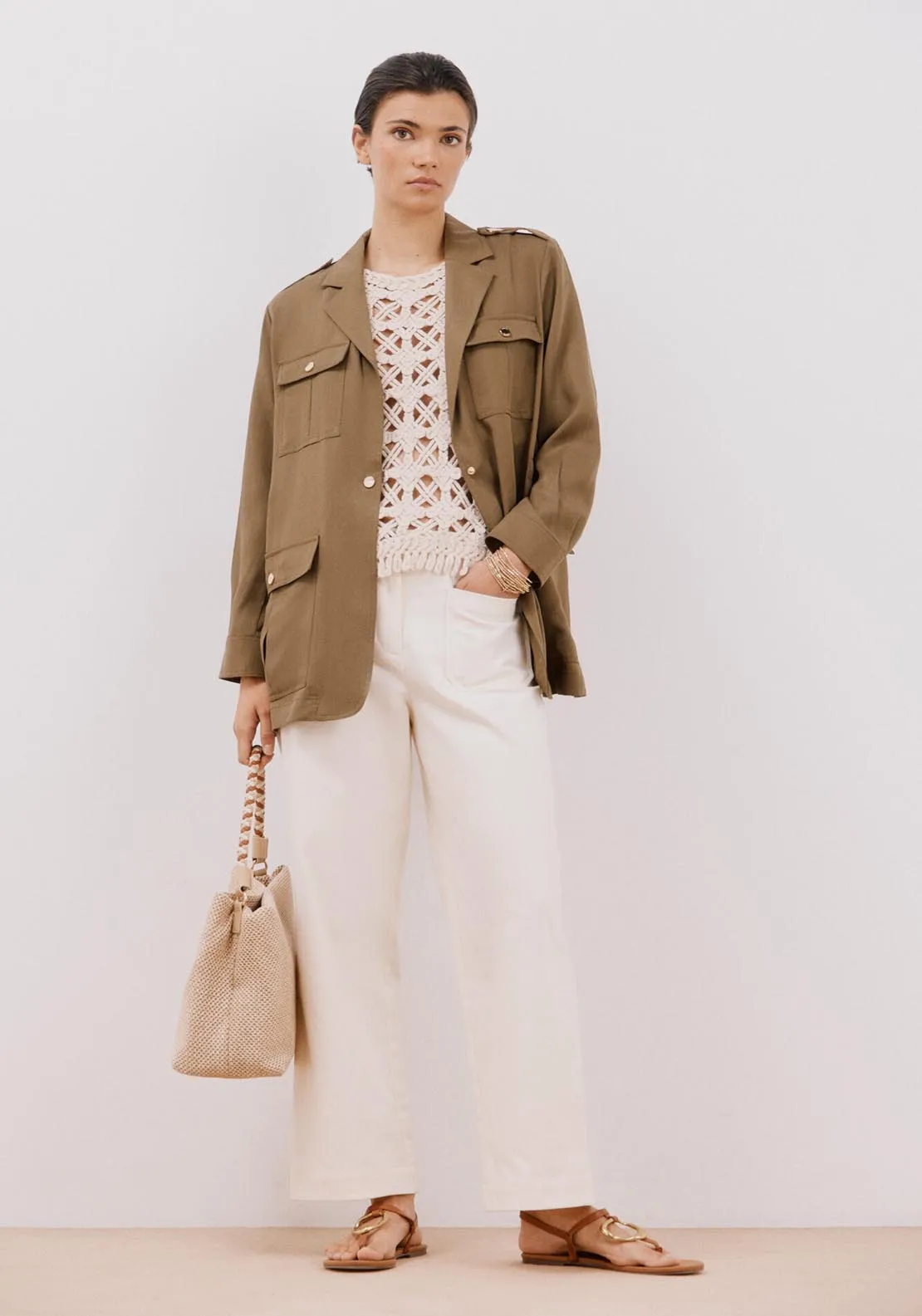 Safari Style Jacket - Dark Khaki