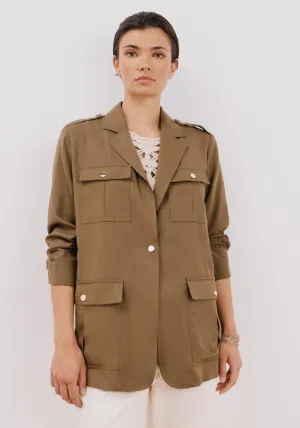 Safari Style Jacket - Dark Khaki