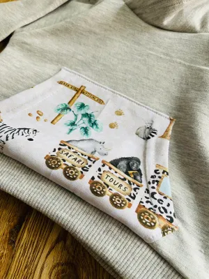 Safari Trains Hoodie - Newborn