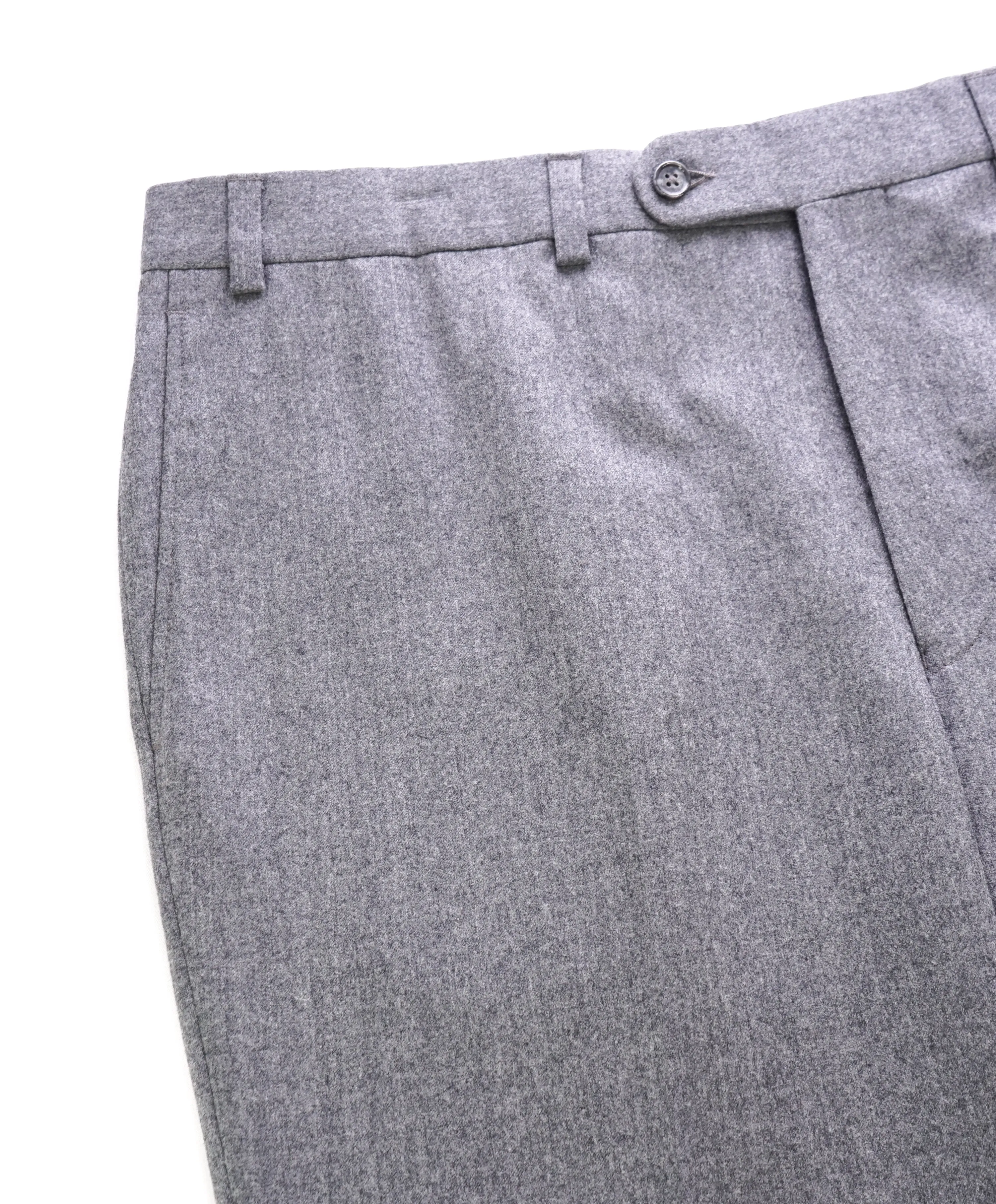 SAKS FIFTH AVE  - "Vitale Barberis Canonico" Flannel Flat Front Dress Pants - 40W