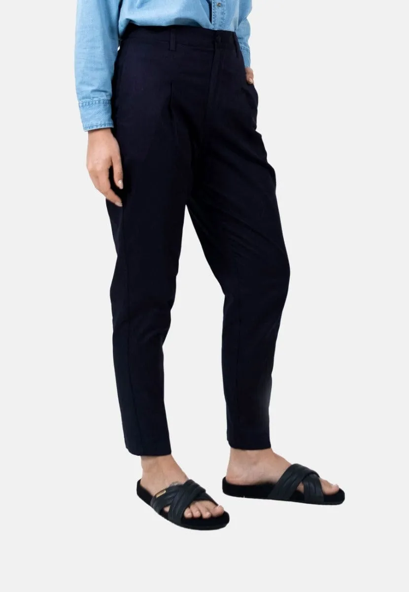 Salo Organic Cotton Satin Tapered Trousers | Blackbird