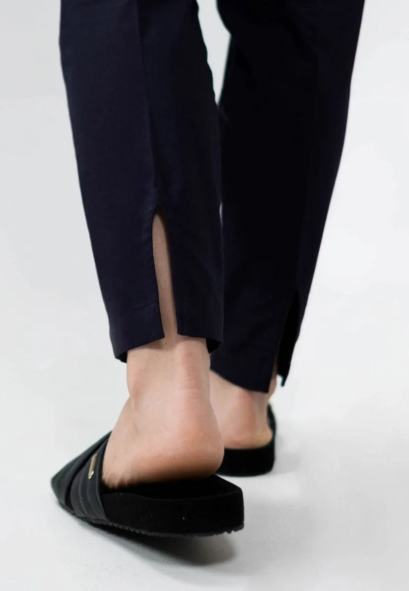 Salo Organic Cotton Satin Tapered Trousers | Blackbird