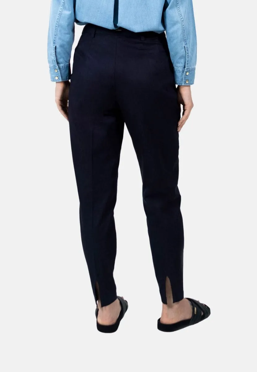Salo Organic Cotton Satin Tapered Trousers | Blackbird