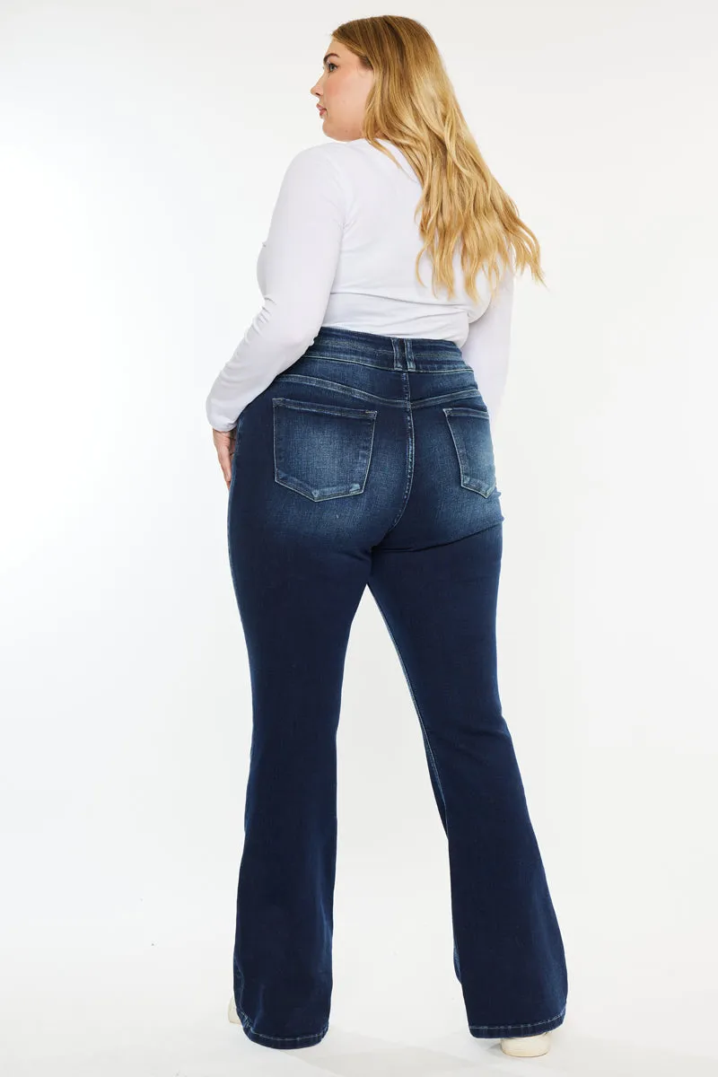 Samaria High Rise Skinny Bootcut Jeans (Plus Size)