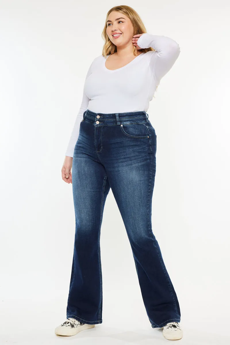 Samaria High Rise Skinny Bootcut Jeans (Plus Size)