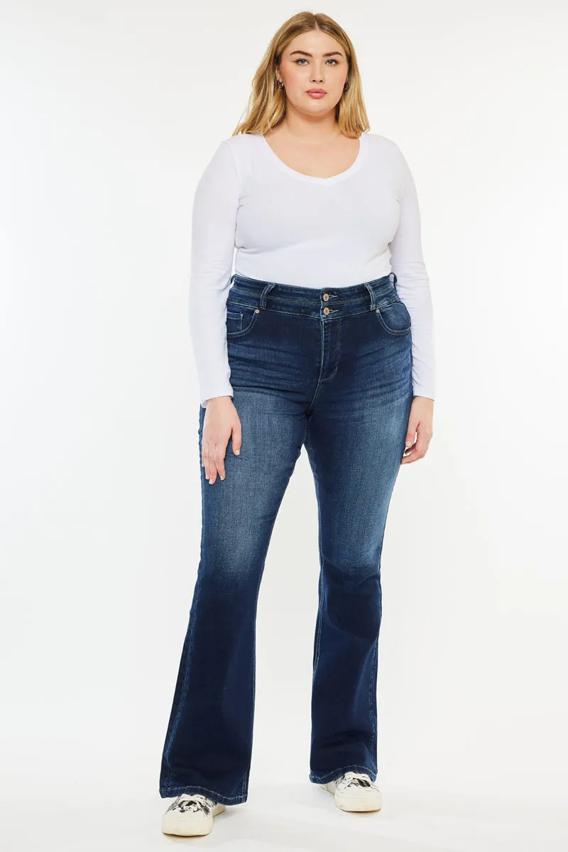 Samaria High Rise Skinny Bootcut Jeans (Plus Size)