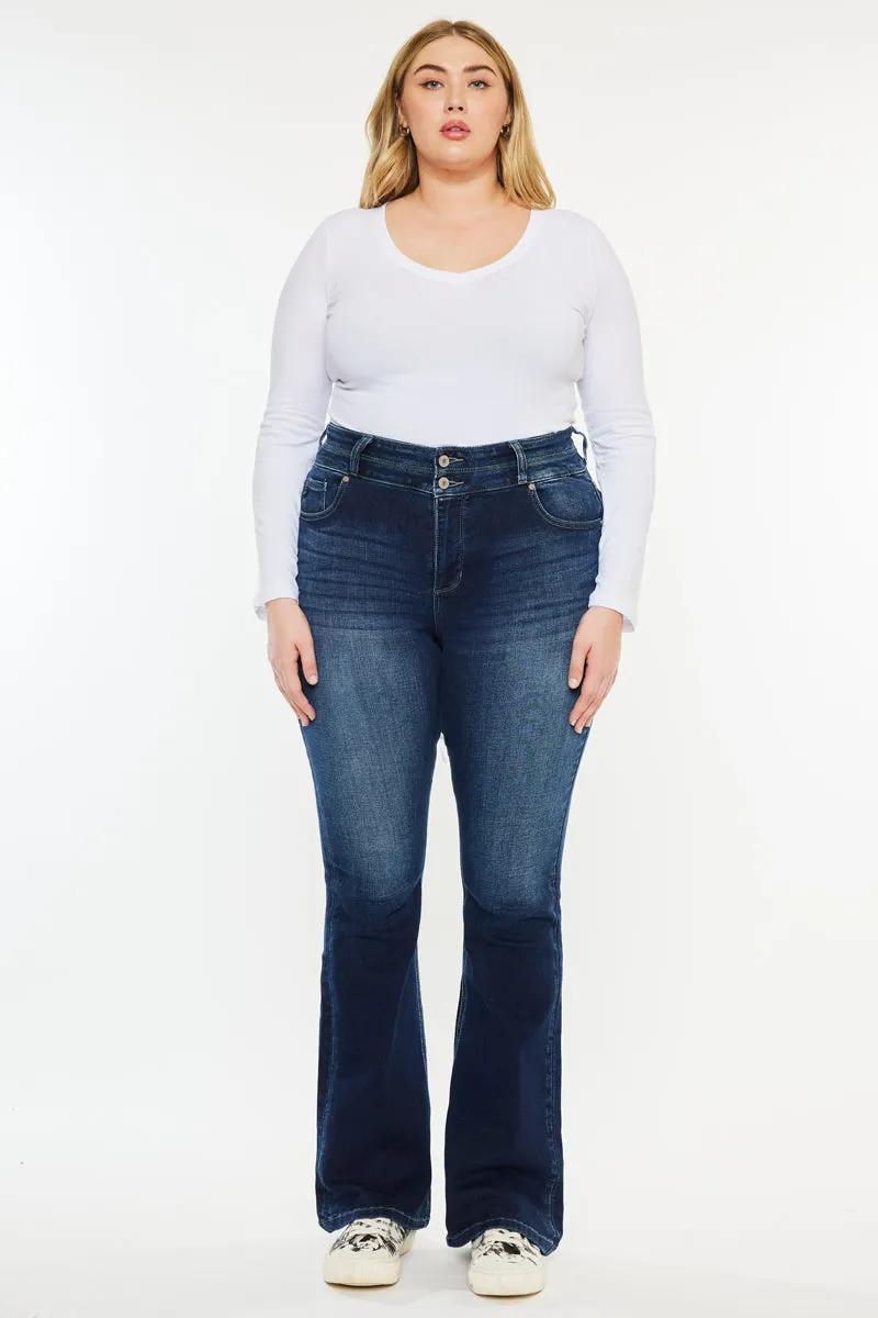 Samaria High Rise Skinny Bootcut Jeans (Plus Size)