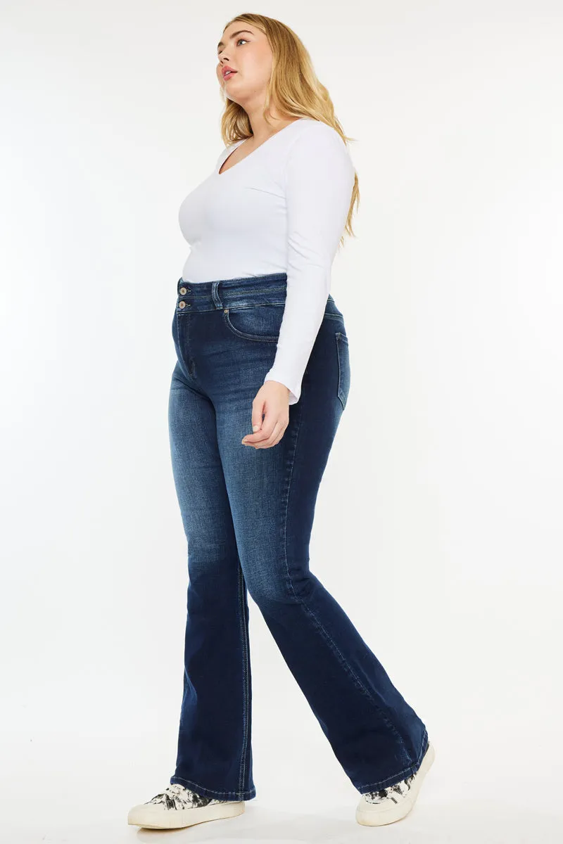 Samaria High Rise Skinny Bootcut Jeans (Plus Size)