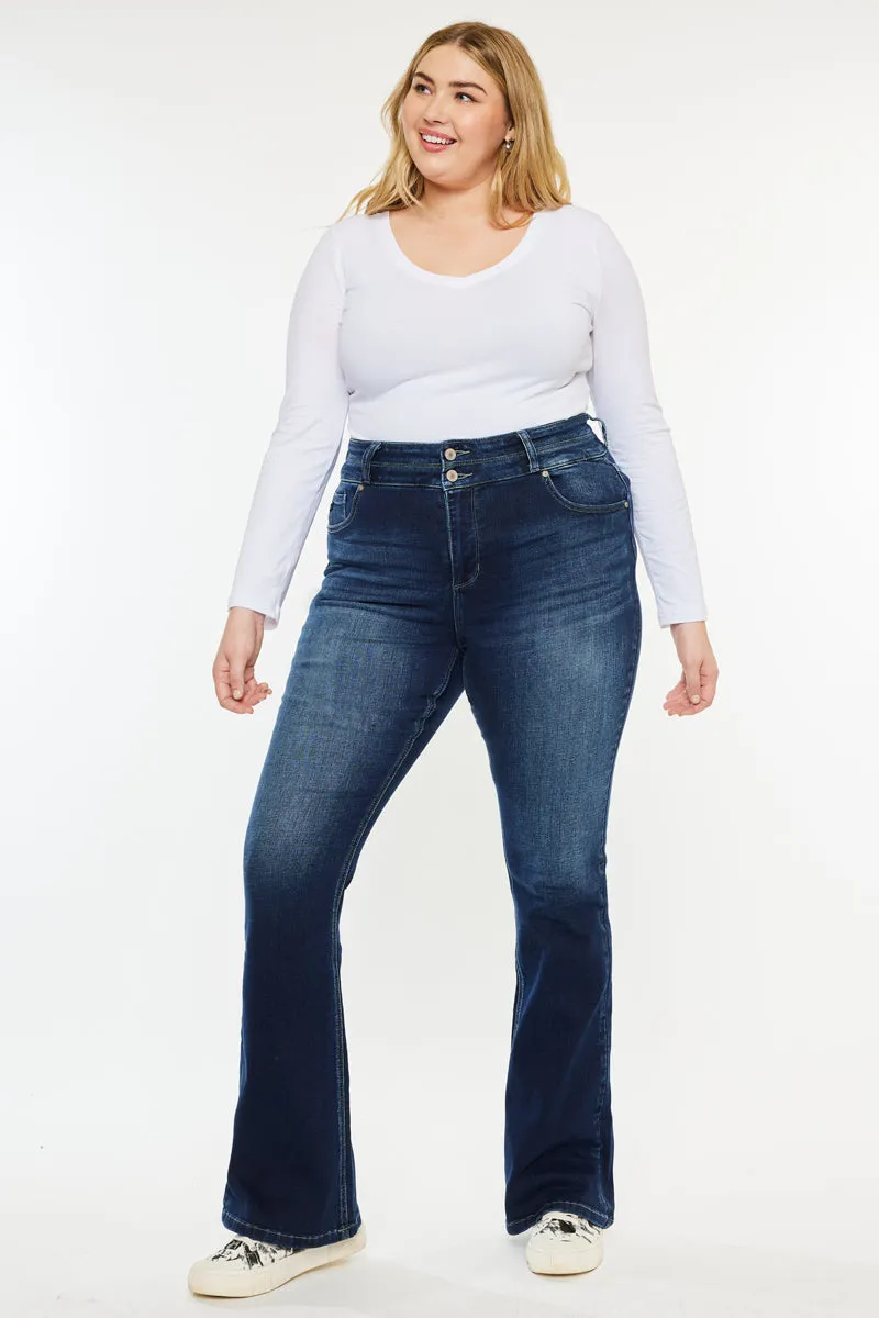 Samaria High Rise Skinny Bootcut Jeans (Plus Size)