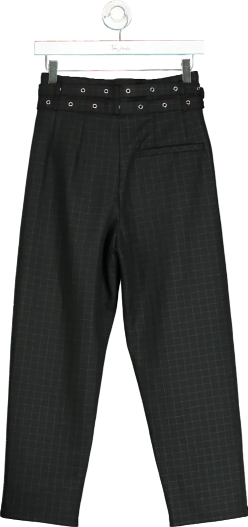S.Deer Black Tailored Wide Leg Trousers UK S