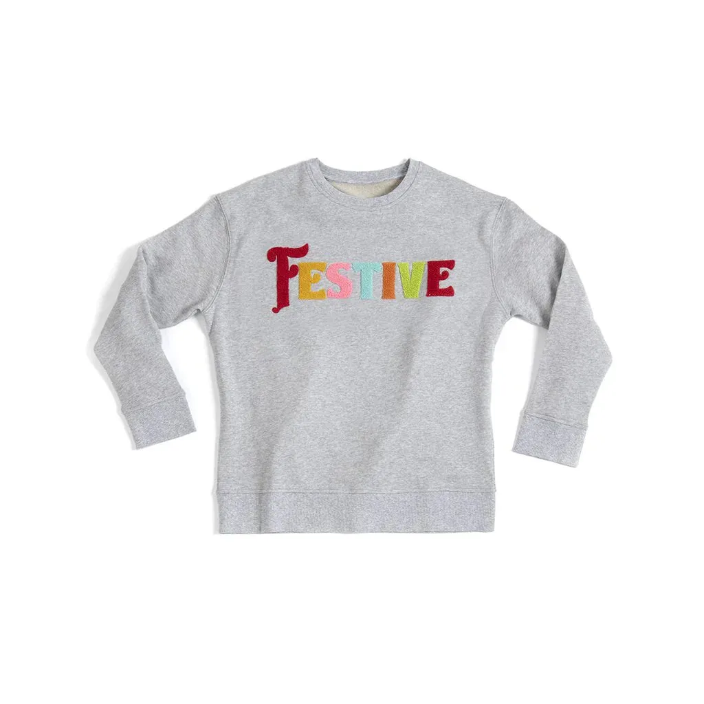 SHIRALEAH "FESTIVE" SWEATSHIRT IN GREY