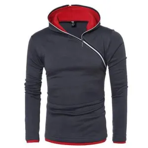 Side Zipper Sport Hooded Tops
