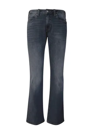 Slim Bootcut King Men's Jeans in Crinkled and Sanded Dark Blue - BM22720 