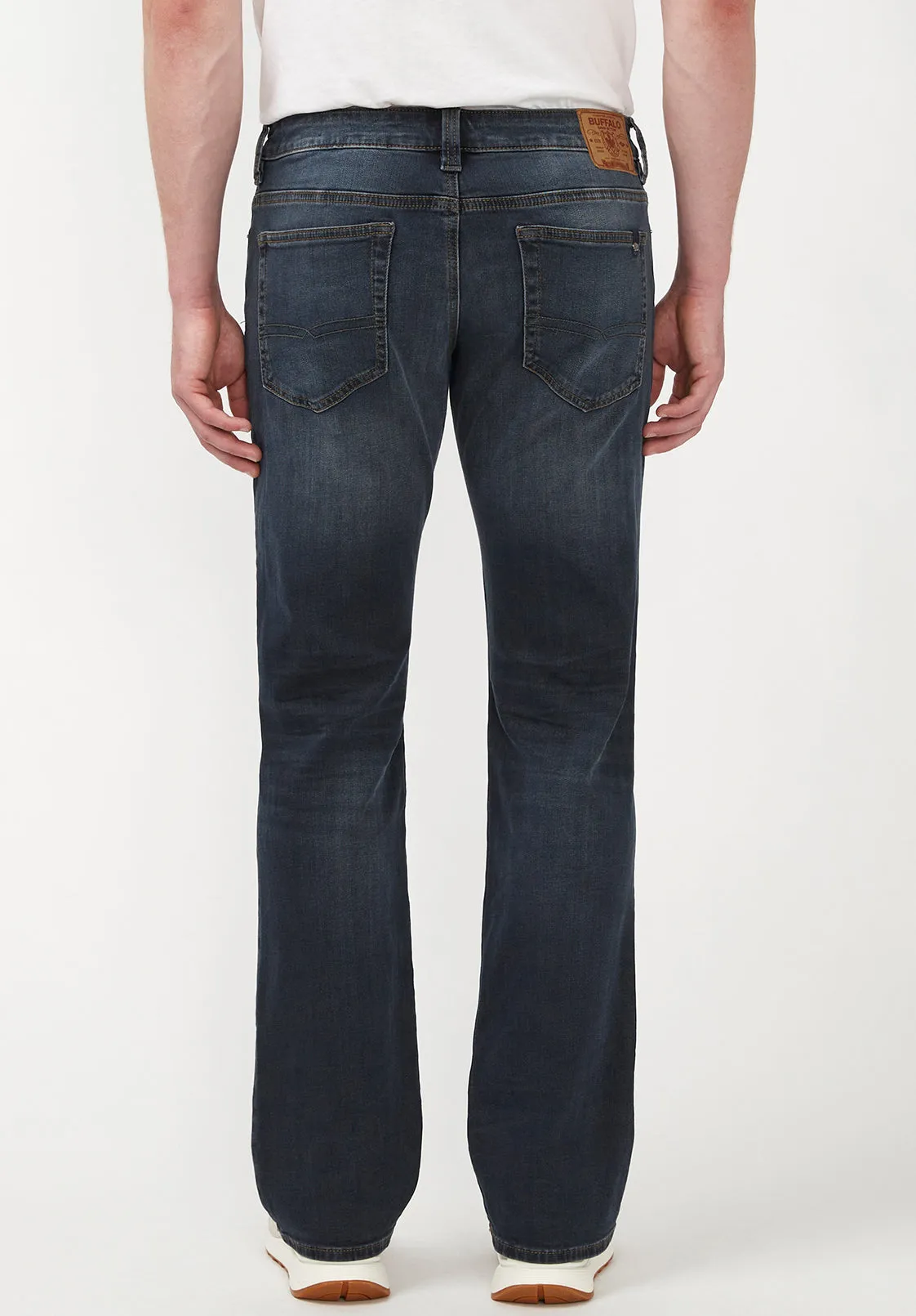 Slim Bootcut King Men's Jeans in Crinkled and Sanded Dark Blue - BM22720 