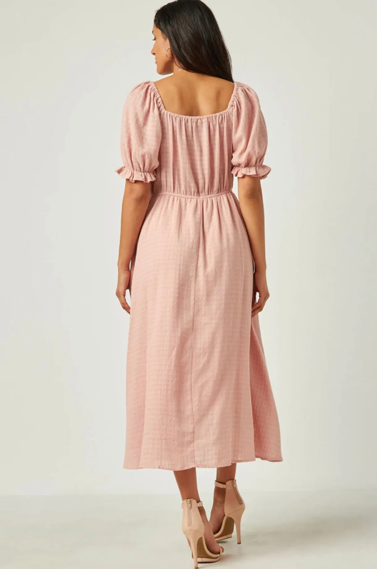 Smocked Bodice Midi Dress