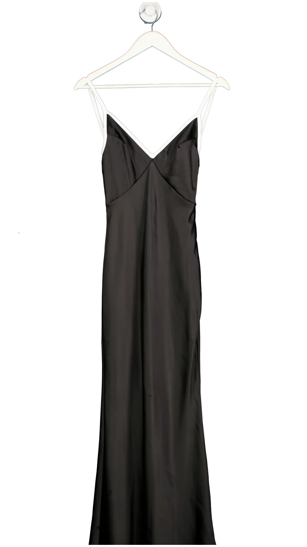 Sndys Black Satin Cami Plunge Maxi Dress UK XS