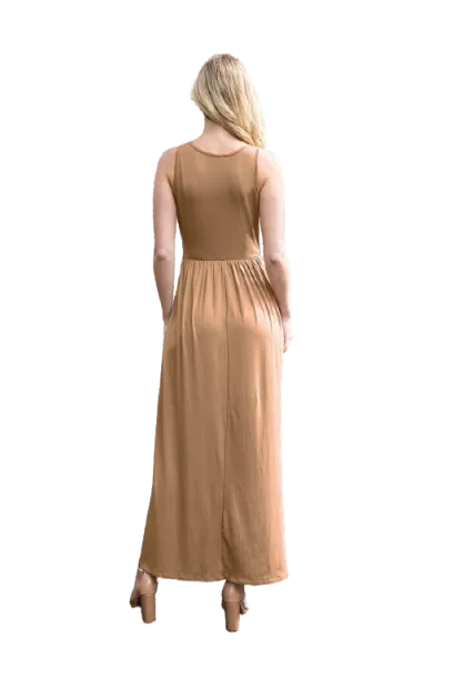 Solid Sleeveless Maxi Dress Portabella - Pack of 6