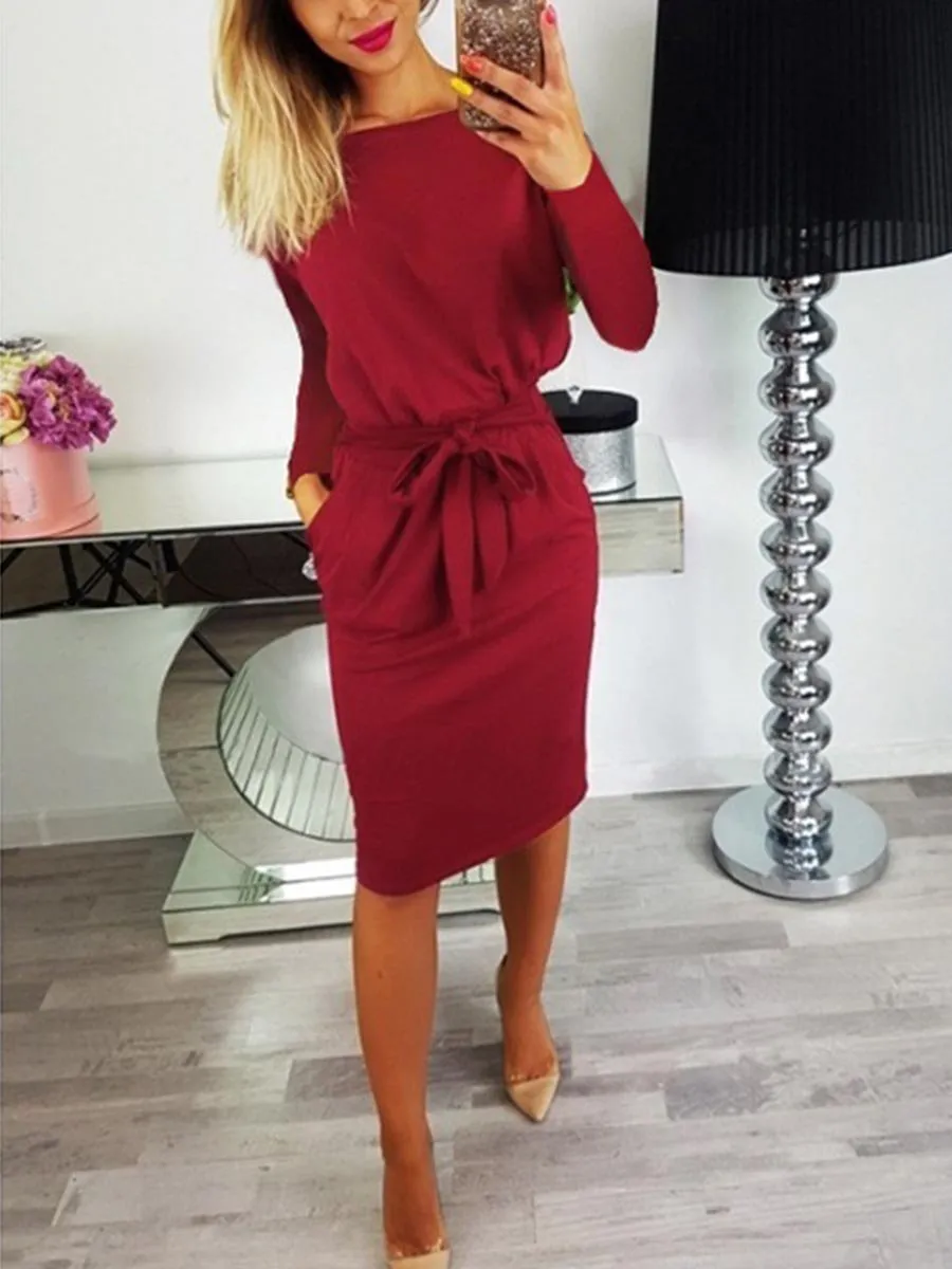 Stunncal Midi Dress With Belt