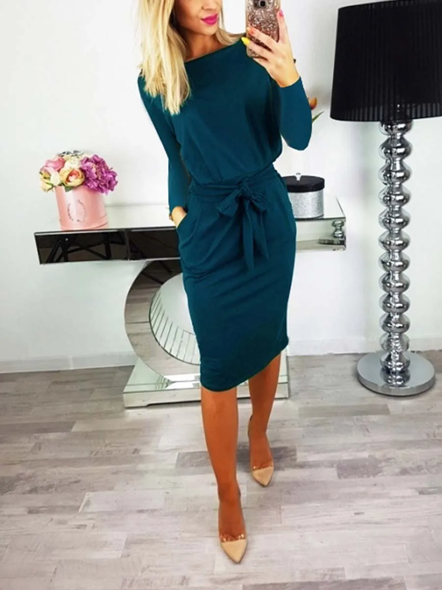 Stunncal Midi Dress With Belt