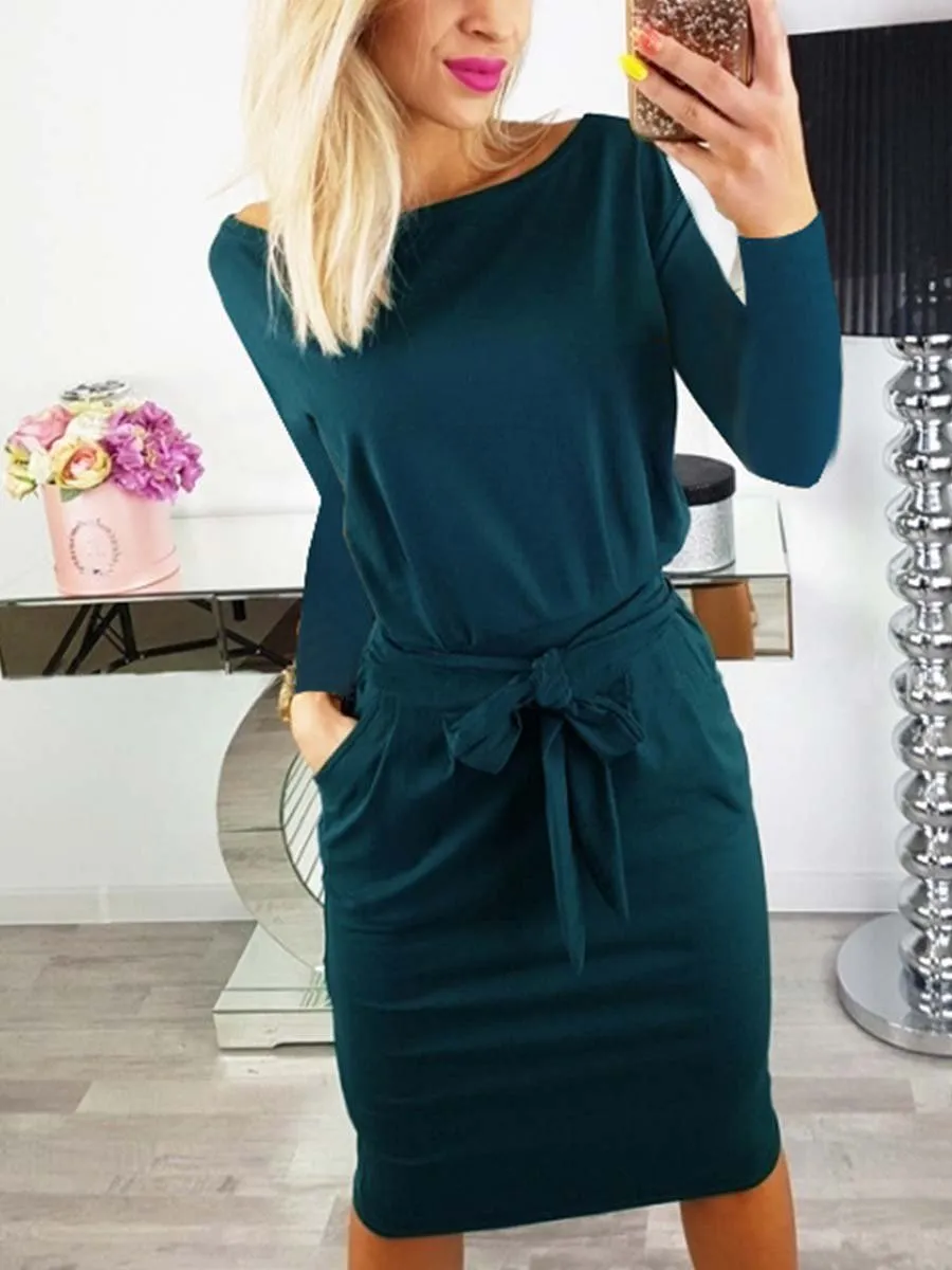 Stunncal Midi Dress With Belt