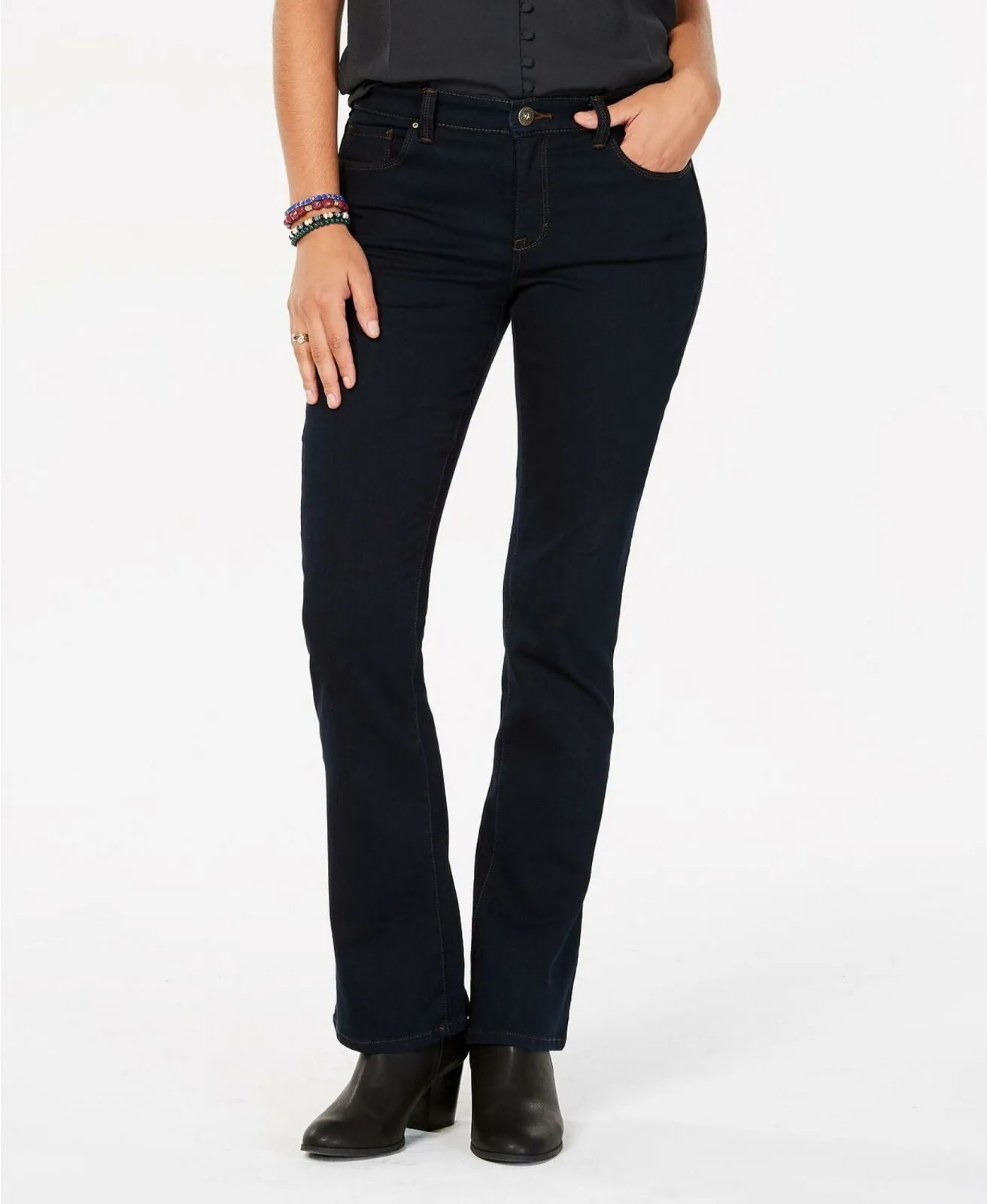 Style & Co. Women's Tummy Control Bootcut Jeans Rinse 14 LONG