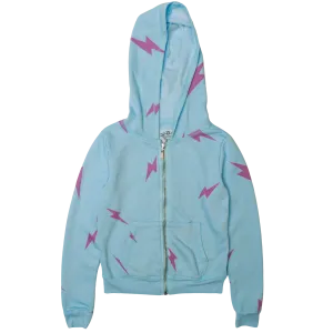 T2Love- Multi Boltz Zip-Up Hoodie (Powder Blue)