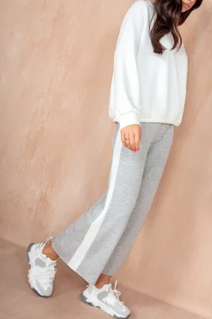 Tammy Grey Side Stripe Wide Leg Joggers