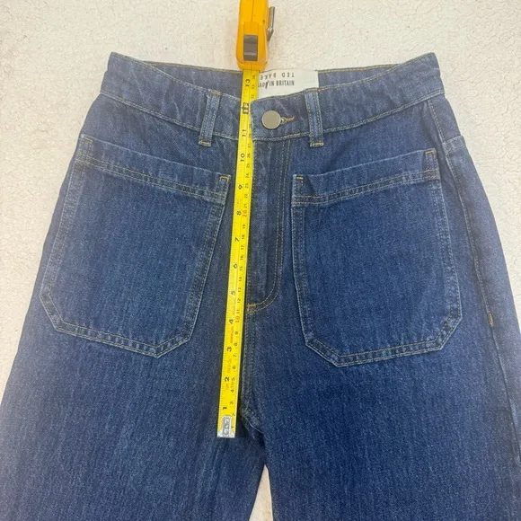 TED BAKER Yeataa High-Rise Flared Jeans Size 28 Waist Dark Blue