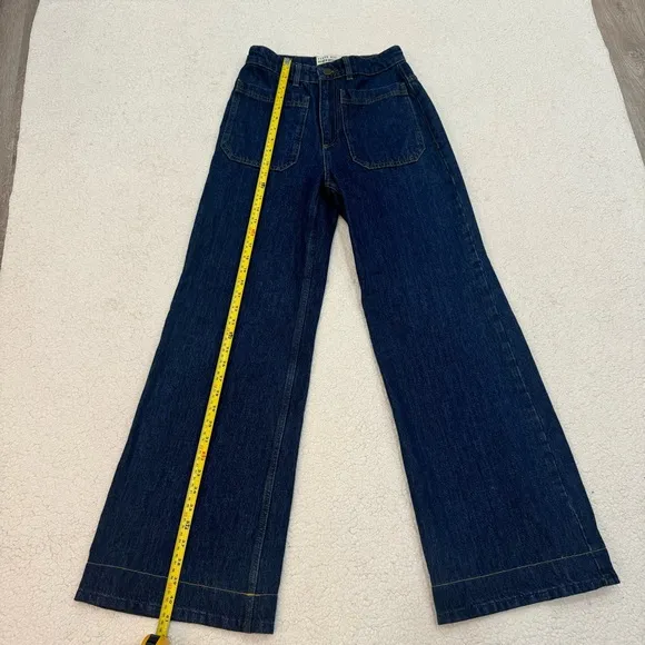 TED BAKER Yeataa High-Rise Flared Jeans Size 28 Waist Dark Blue