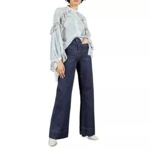 TED BAKER Yeataa High-Rise Flared Jeans Size 28 Waist Dark Blue