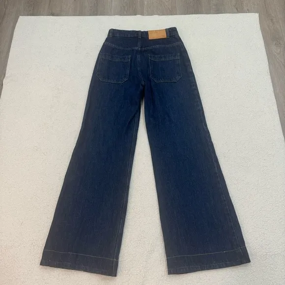 TED BAKER Yeataa High-Rise Flared Jeans Size 28 Waist Dark Blue