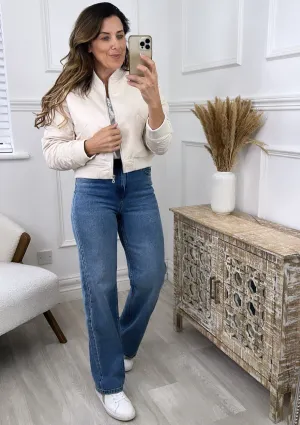 Tessa Blue High Rise Wide Jeans
