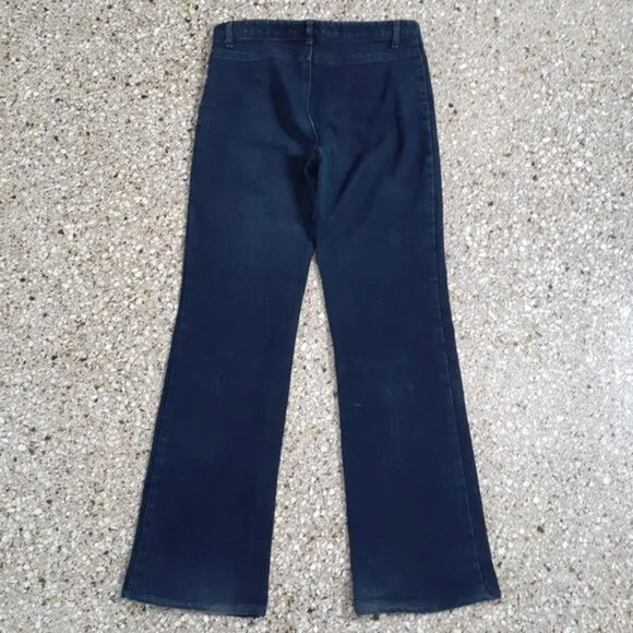 THEORY Dark Wash Flared Wide Leg Mid Rise No Pocket Jeans