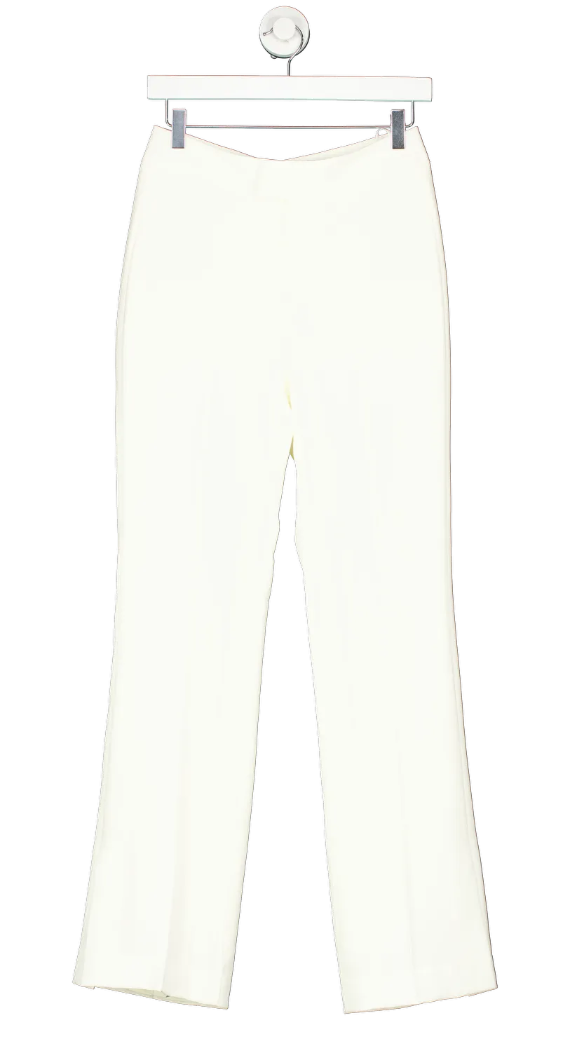 Tie For Her Cream Creamy White Mid Waisted Slightly Flared Trousers UK M