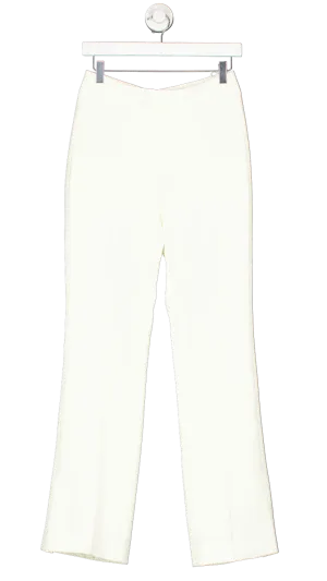 Tie For Her Cream Creamy White Mid Waisted Slightly Flared Trousers UK M