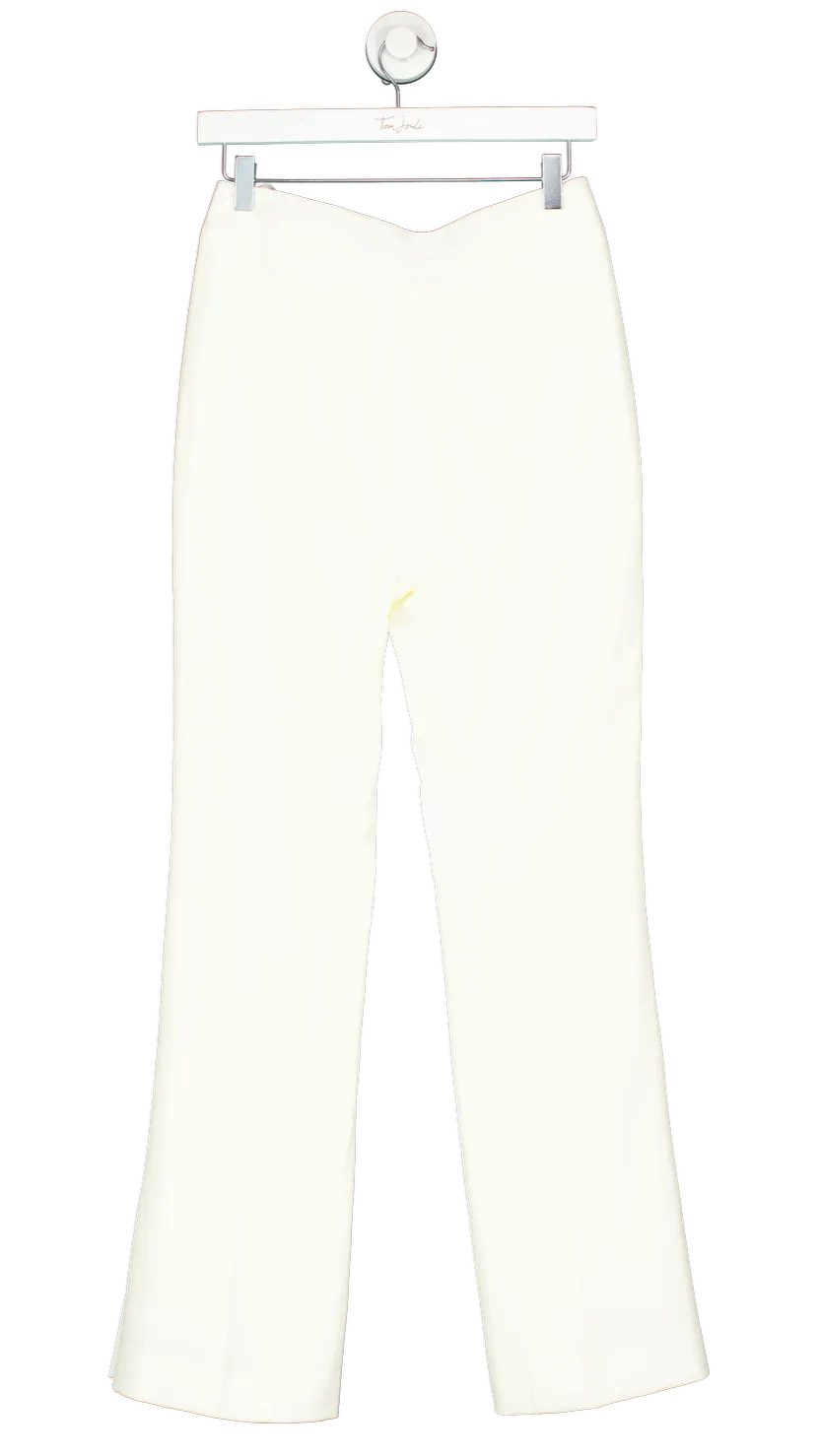 Tie For Her Cream Creamy White Mid Waisted Slightly Flared Trousers UK M