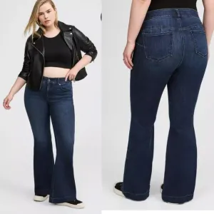 TORRID Bombshell Flare Super Soft Dark Wash Stretch Jeans NWT Size 12 Stretch