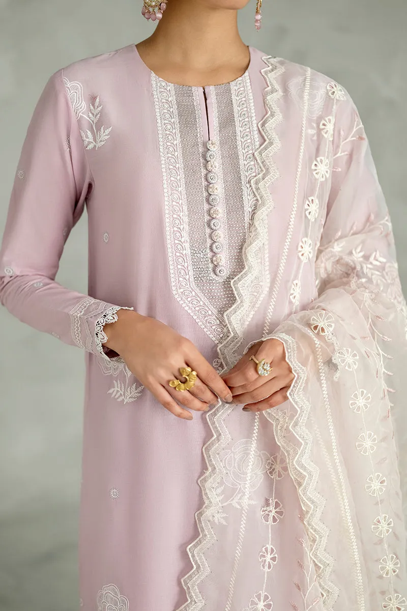 Traditional Pakistani Salwar Suit in Lilac Salwar Kameez and Dupatta