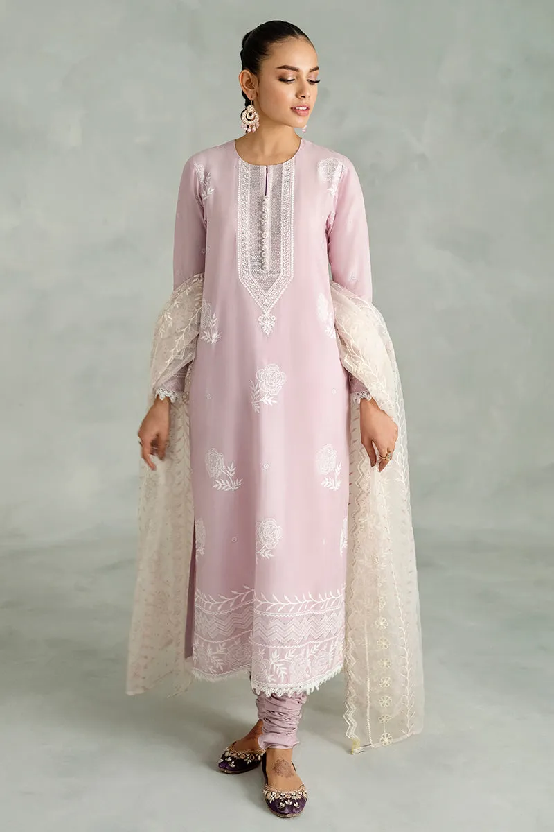 Traditional Pakistani Salwar Suit in Lilac Salwar Kameez and Dupatta