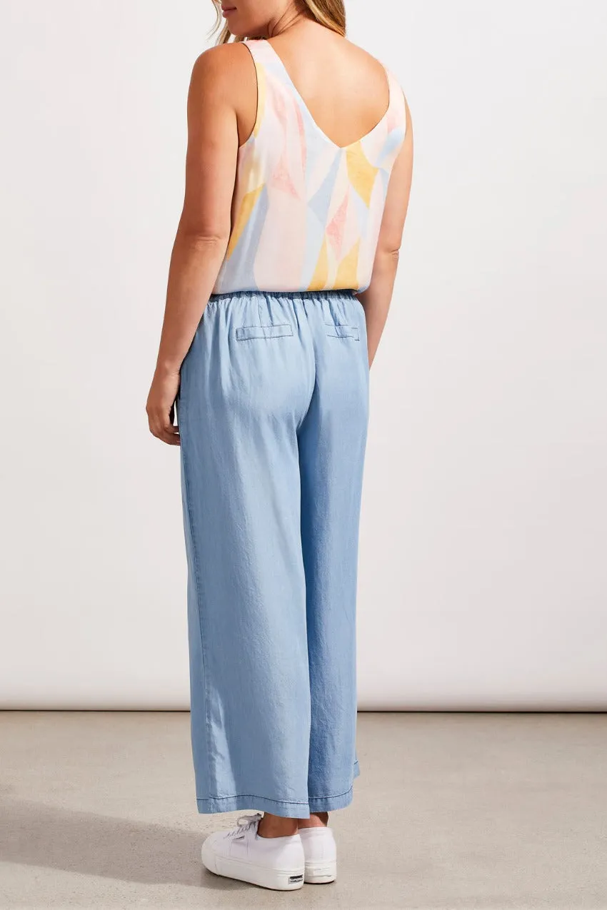 Tribal Paperbag Flowy Wide Leg Pull-On Pant