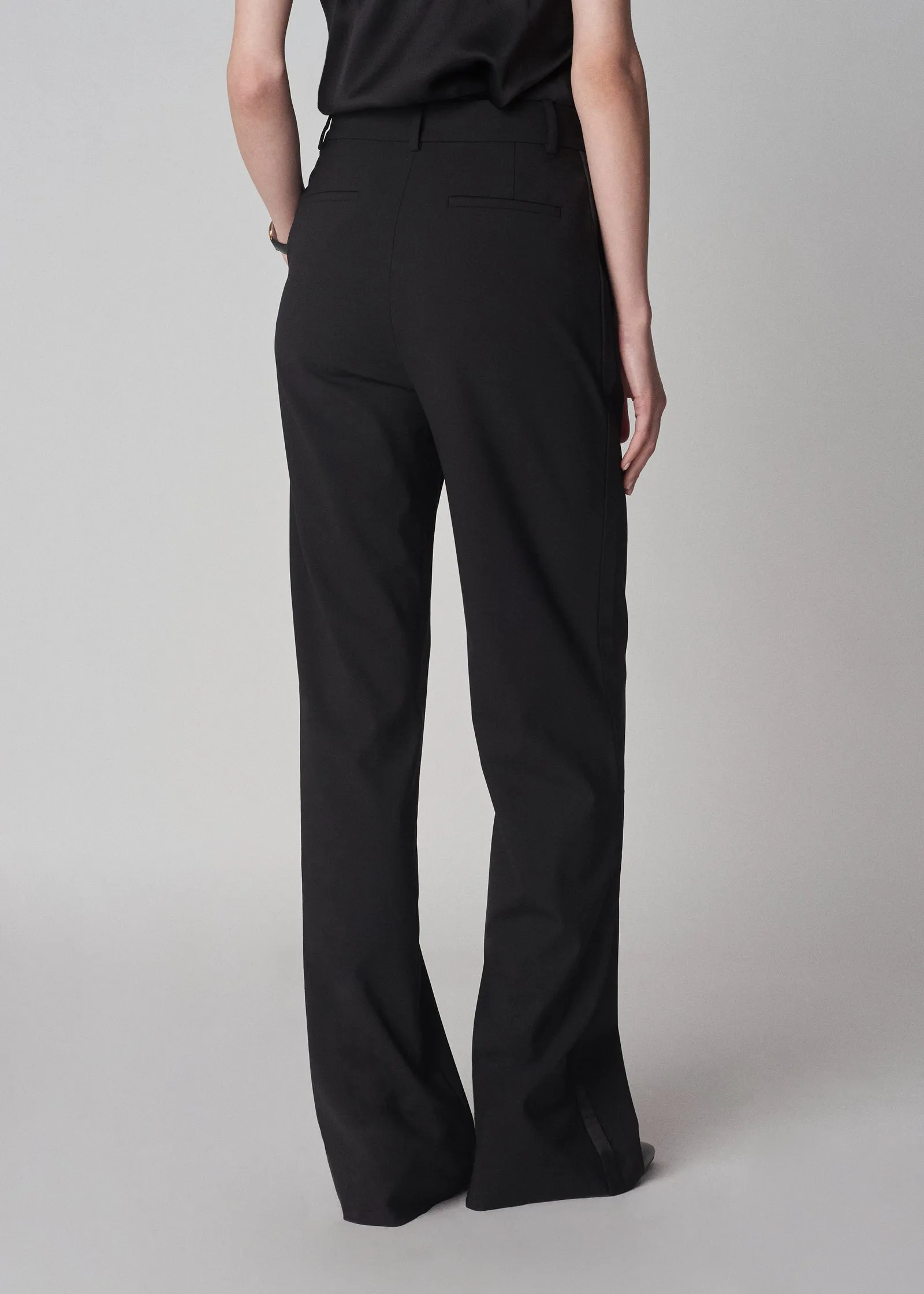 Tuxedo Pant in Wool and SIlk - Black